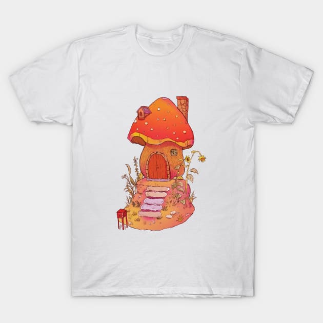 Mushroom House Art T-Shirt by Hiep Nghia